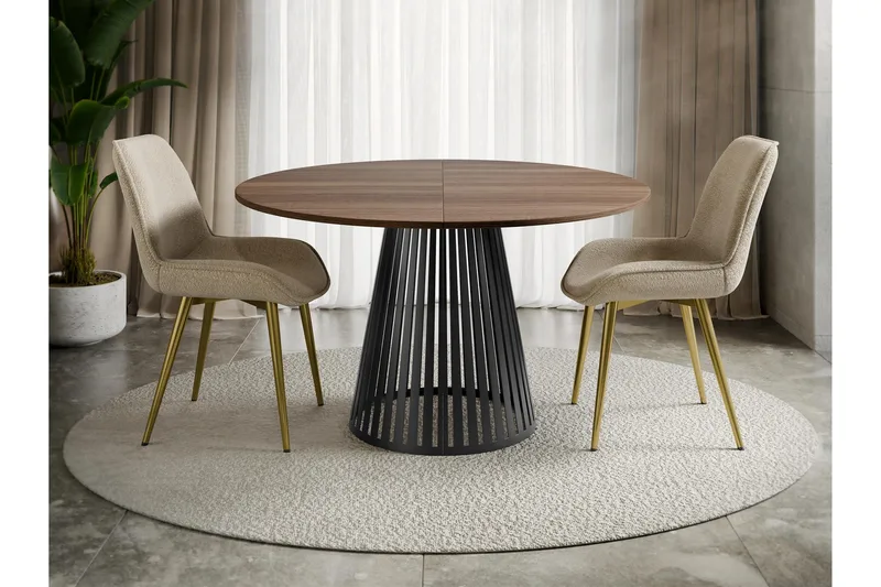 Beylen Matbord 120 cm Rund - Brun/Svart - Møbler - Bord - Spisebord & kjøkkenbord