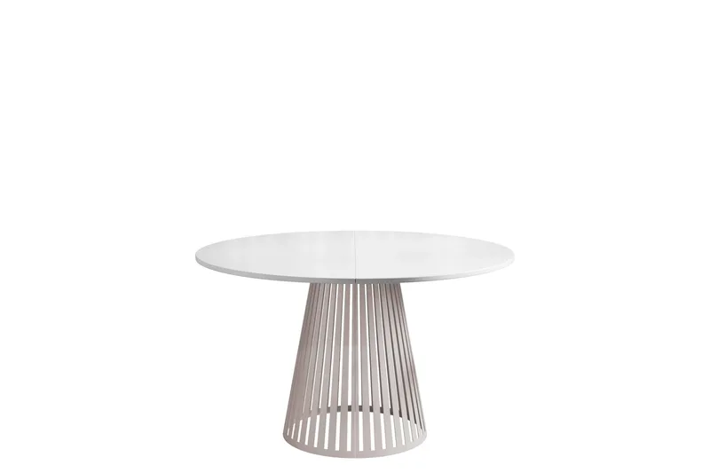 Beylen Matbord 120 cm Rund, Hvit/Beige