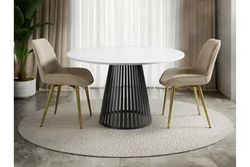 Beylen Matbord 120 cm Rund - Hvit/Svart - Møbler - Bord - Spisebord & kjøkkenbord