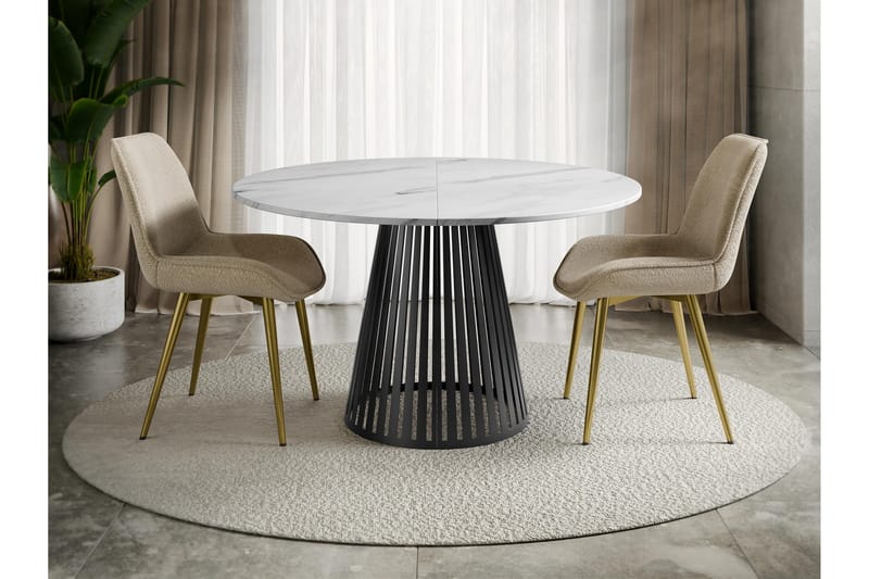 Beylen Matbord 120 cm Rund - Hvit/Svart - Møbler - Bord - Spisebord & kjøkkenbord