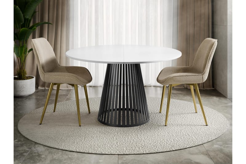 Beylen Matbord 120 cm Rund - Hvit/Svart - Møbler - Bord - Spisebord & kjøkkenbord