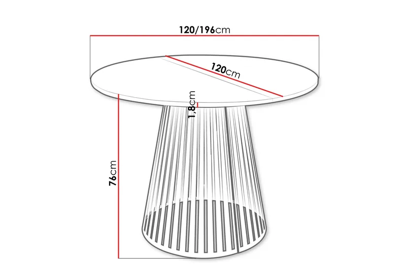 Beylen Matbord 120 cm Rund - Svart - Møbler - Bord - Spisebord & kjøkkenbord