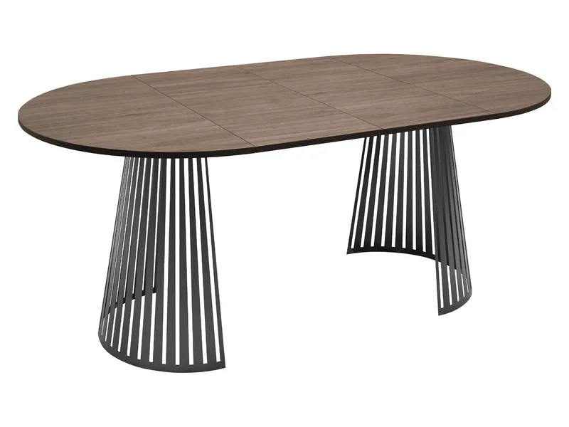 Beylen Rundt Uttrekkbart Spisebord 100–176 cm - brun og kobber - Møbler - Bord - Spisebord & kjøkkenbord