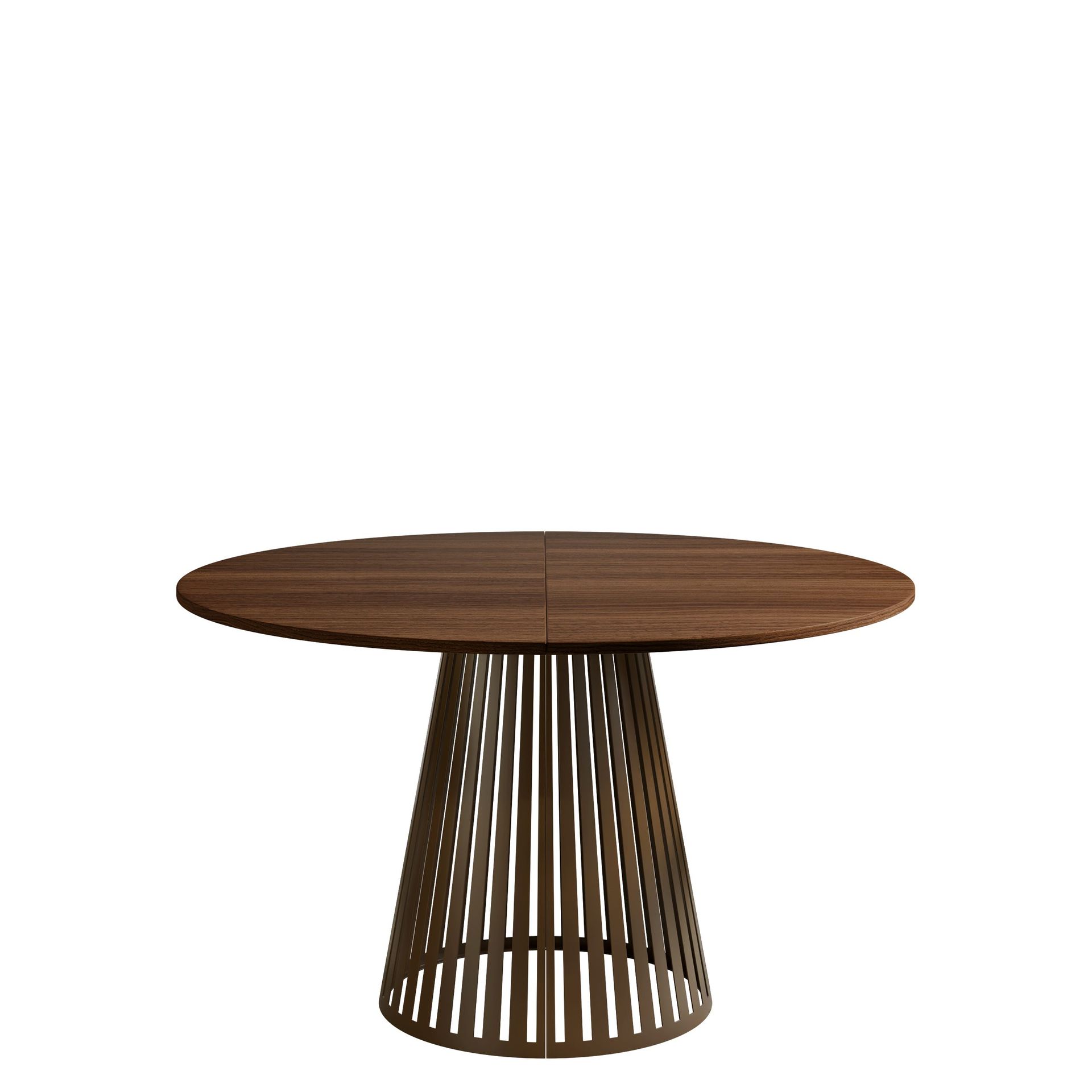 Beylen Rundt Uttrekkbart Spisebord 100–176 cm - brun/kobber
