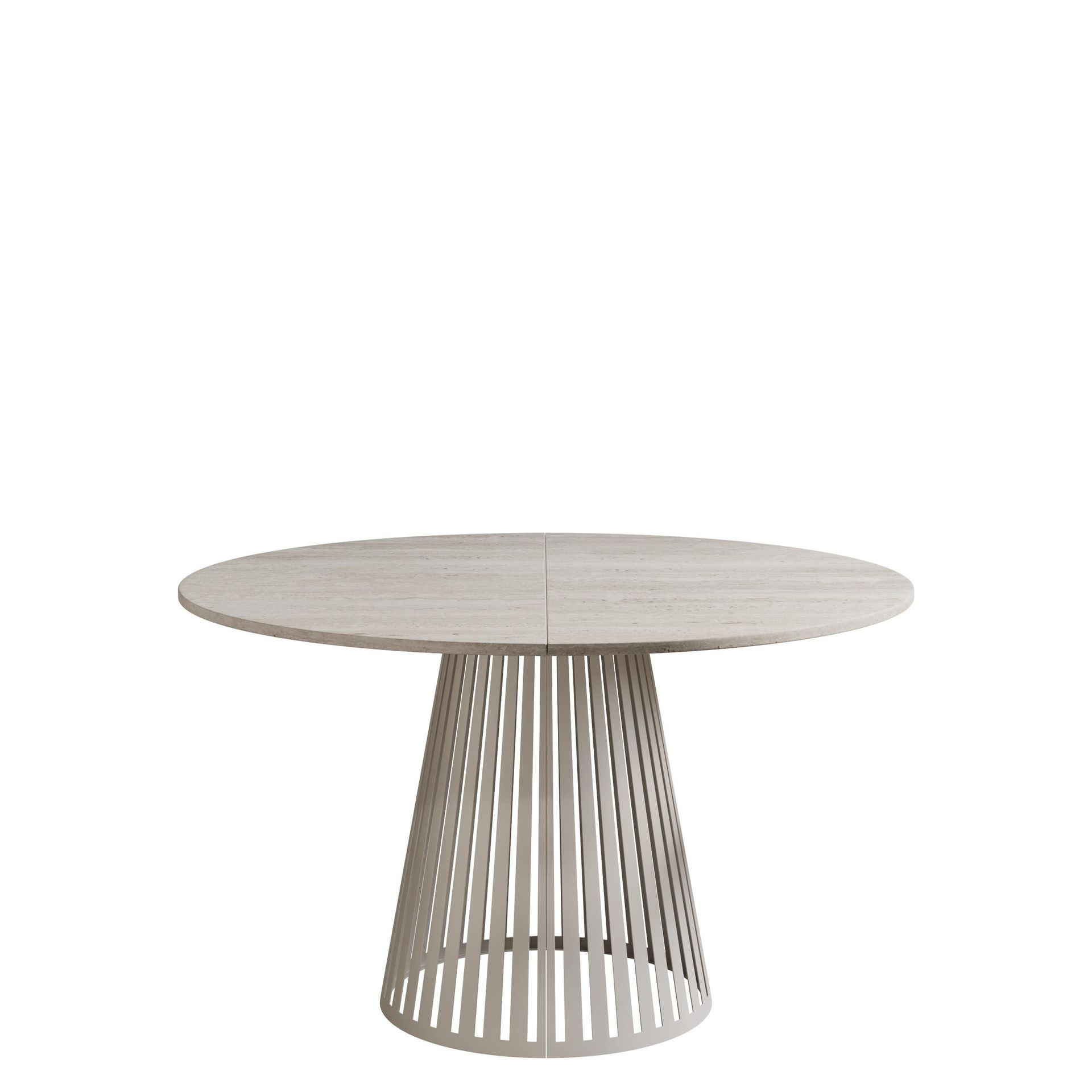 Beylen Rundt Uttrekkbart Spisebord 120–196 cm - beige travertin