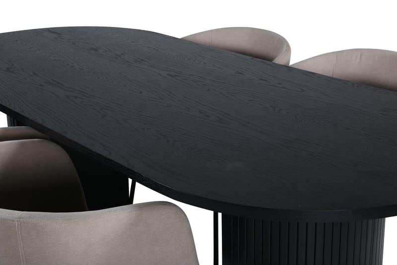 Bianca Matgruppe 200 cm Oval med 4 Berit stoler - Beige - Møbler - Bord - Spisegrupper