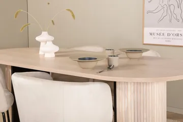 Bianca Matgruppe 200 cm Oval med 4 Berit stoler - Beige - Møbler - Bord - Spisegrupper