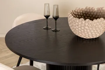 Bianca rundt spisebord med 4 stk. Velvet spisestoler - Møbler - Bord - Spisegrupper