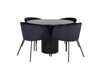 Bianca Spisebord 110 cm Rundt med 4 Berit Armstoler med armlener - Møbler - Bord - Spisegrupper