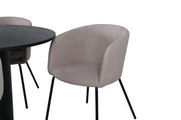 Bianca Spisebord 110 cm Rundt med 4 Berit Armstoler med armlener - Møbler - Bord - Spisegrupper