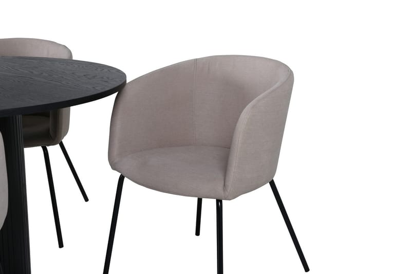Bianca Spisebord 110 cm Rundt med 4 Berit Armstoler med armlener - Møbler - Bord - Spisegrupper
