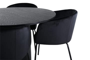 Bianca Spisebord 110 cm Rundt med 4 Berit Armstoler med armlener - Møbler - Bord - Spisegrupper