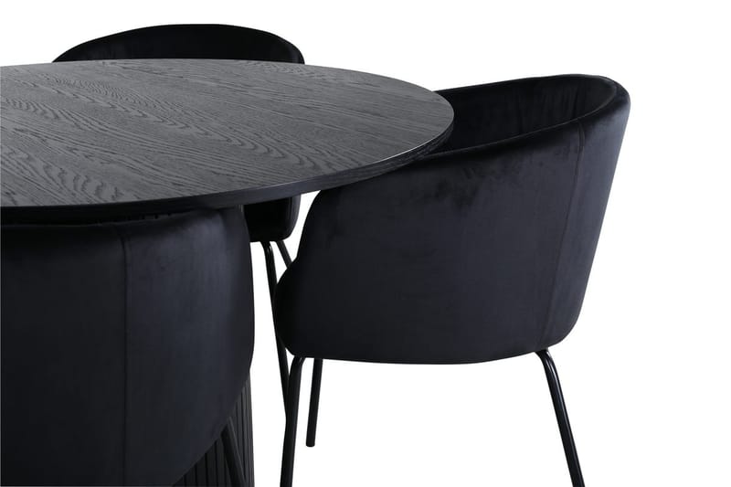 Bianca Spisebord 110 cm Rundt med 4 Berit Armstoler med armlener - Møbler - Bord - Spisegrupper