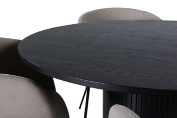 Bianca Spisebord 110 cm Rundt med 4 Berit Armstoler med armlener - Møbler - Bord - Spisegrupper
