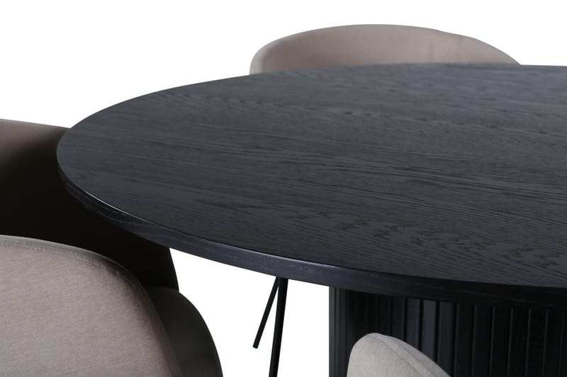 Bianca Spisebord 110 cm Rundt med 4 Berit Armstoler med armlener - Møbler - Bord - Spisegrupper