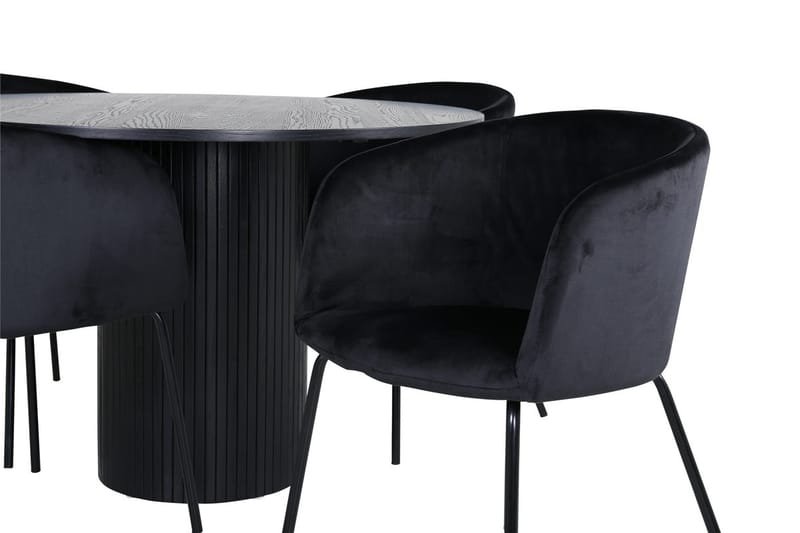 Bianca Spisebord 110 cm Rundt med 4 Berit Armstoler med armlener - Møbler - Bord - Spisegrupper