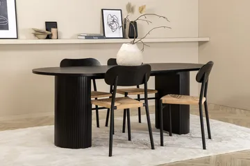 Bianca spisebord 200 cm ovalt med 4 Polly spisestoler - Møbler - Bord - Spisegrupper