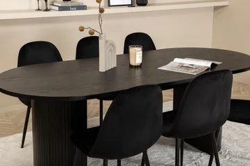 Bianca spisebord 200 cm ovalt med 6 Polar kjøkkenstoler - Møbler - Bord - Spisegrupper