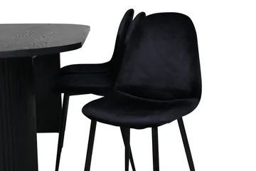 Bianca spisebord 200 cm ovalt med 6 Polar kjøkkenstoler - Møbler - Bord - Spisegrupper