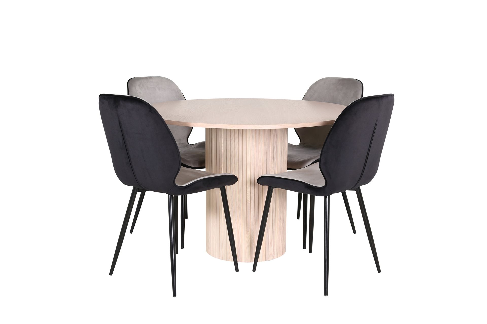 Bianca Spisegruppe 110 cm Rund med 4 Emsa Stoler - Sort - Møbler - Bord - Spisegrupper