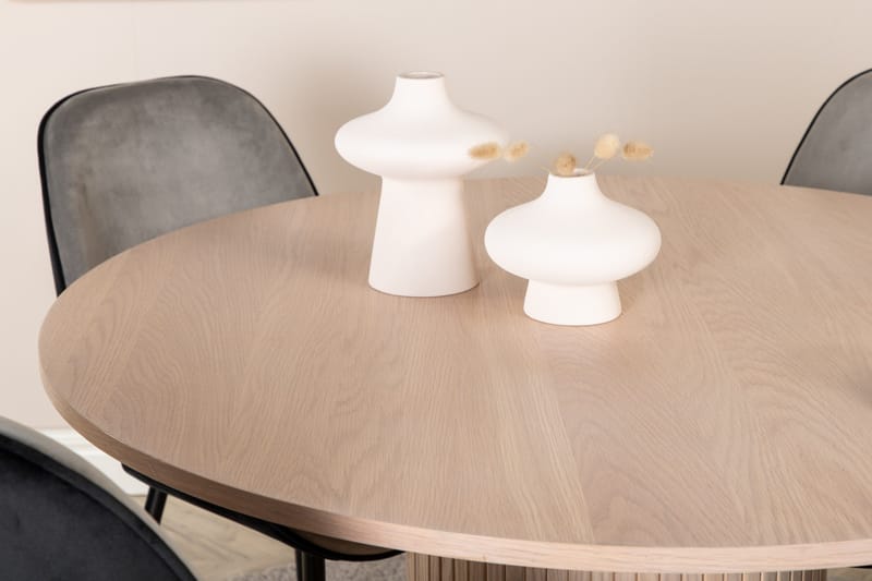 Bianca Spisegruppe 110 cm Rund med 4 Emsa Stoler - Sort - Møbler - Bord - Spisegrupper