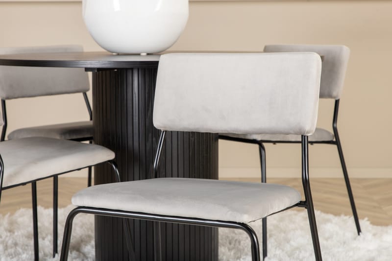 Bianca Spisegruppe 110 cm Rund med 4 Kenth Stoler - Sort - Møbler - Bord - Spisegrupper
