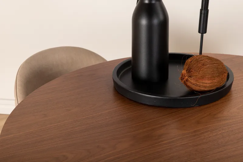 Bianca Spisegruppe 110 cm Rund med 4 Velvet Stoler - Beige - Møbler - Bord - Spisegrupper