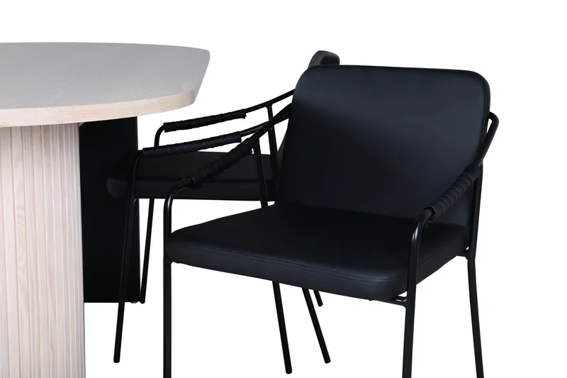 Bianca Spisegruppe 200 cm Oval med 4 Tvista Stoler - Sort - Møbler - Bord - Spisegrupper