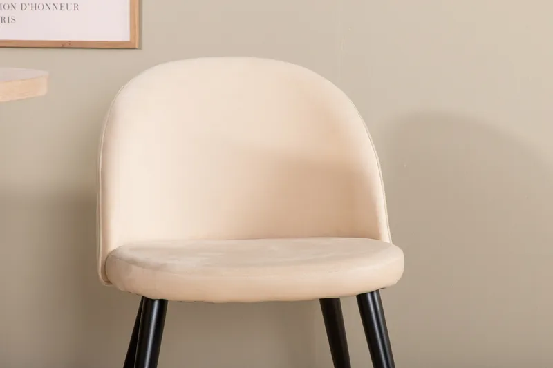 Bianca Spisegruppe 200 cm Oval med 4 Velvet Stoler - Beige - Møbler - Bord - Spisegrupper