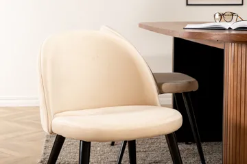 Bianca Spisegruppe 200 cm Oval med 4 Velvet Stoler - Sort - Møbler - Bord - Spisegrupper