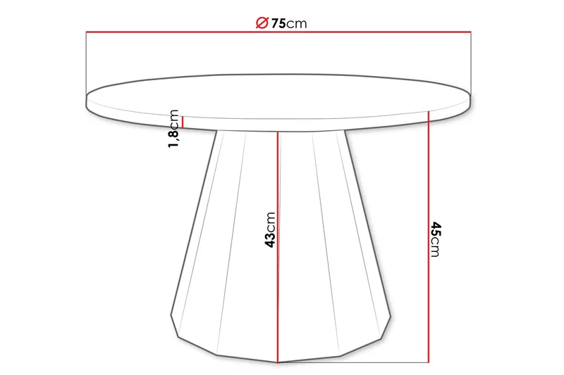 Bilten Sofabord 75 cm - Svart/Grå - Møbler - Bord - Sofabord