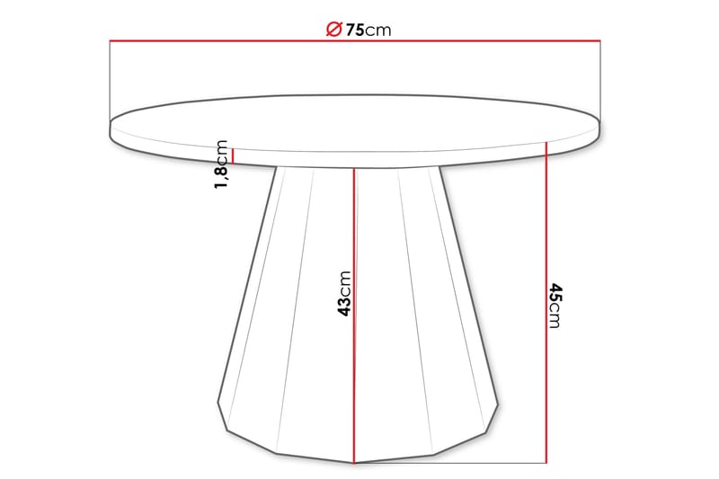 Bilten Sofabord 75 cm - Svart/Grå - Møbler - Bord - Sofabord