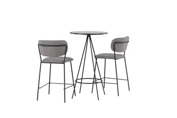 Bistro Spisegruppe 60 cm Rund med 2 Bell Stoler - Sort - Møbler - Bord - Spisegrupper