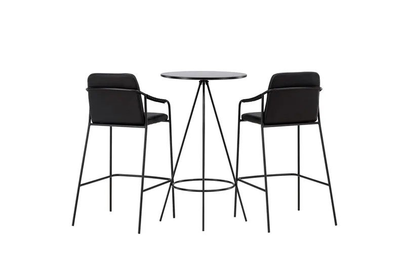 Bistro Spisegruppe 60 cm Rund med 2 Tvista Stoler - Sort - Møbler - Bord - Spisegrupper