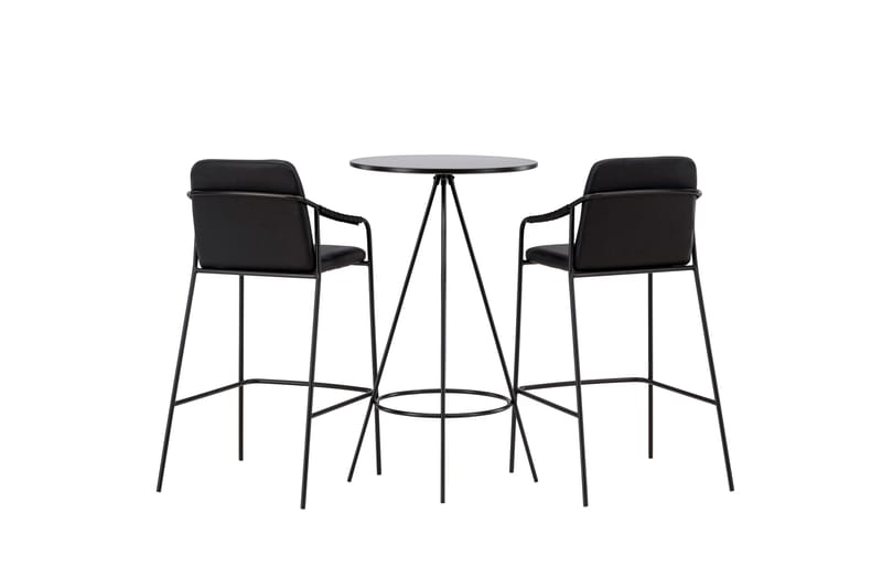 Bistro Spisegruppe 60 cm Rund med 2 Tvista Stoler - Sort - Møbler - Bord - Spisegrupper
