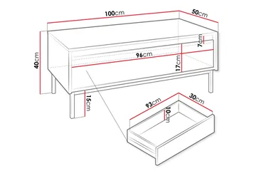 Bjurholm Sofabord 100 cm - Hvit - Møbler - Bord - Sofabord