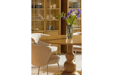 Blanco Rundt Spisebord 120 cm med Mangotreplate og Lyst Trelook - Gul - Møbler - Bord - Spisebord & kjøkkenbord