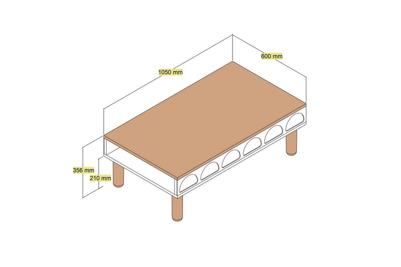 Bohem Sofabord 180 cm - Cremehvit - Møbler - Bord - Sofabord