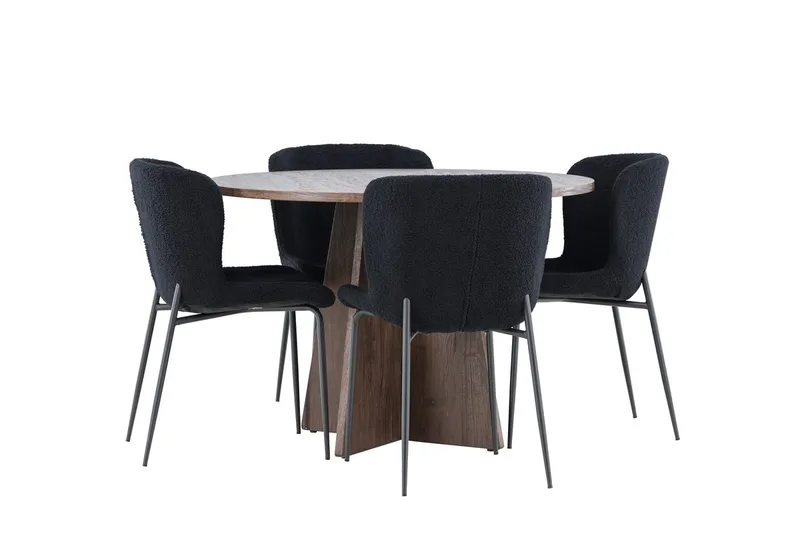 Bootcut lite rundt spisebord 110 cm med 4 Modesto spisestoler - Møbler - Bord - Spisegrupper