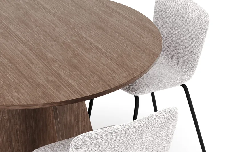 Bootcut Rundt Lite Spisebord i Valnøtt 110 cm med 4 Katy Spisestoler - Møbler - Bord - Spisegrupper