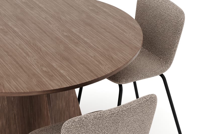 Bootcut Rundt Lite Spisebord i Valnøtt 110 cm med 4 Katy Spisestoler - Møbler - Bord - Spisegrupper