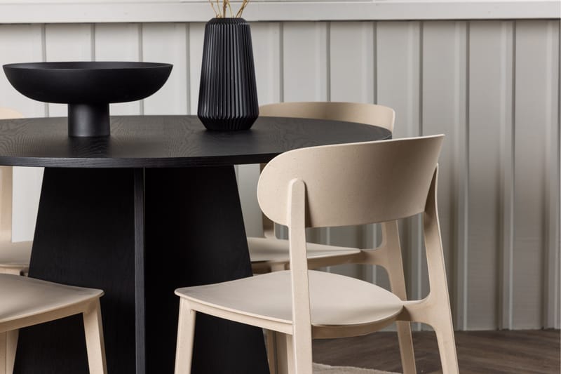 Bootcut Spisegruppe 110 cm Rund med 4 Åstol Stoler - Beige - Møbler - Bord - Spisegrupper
