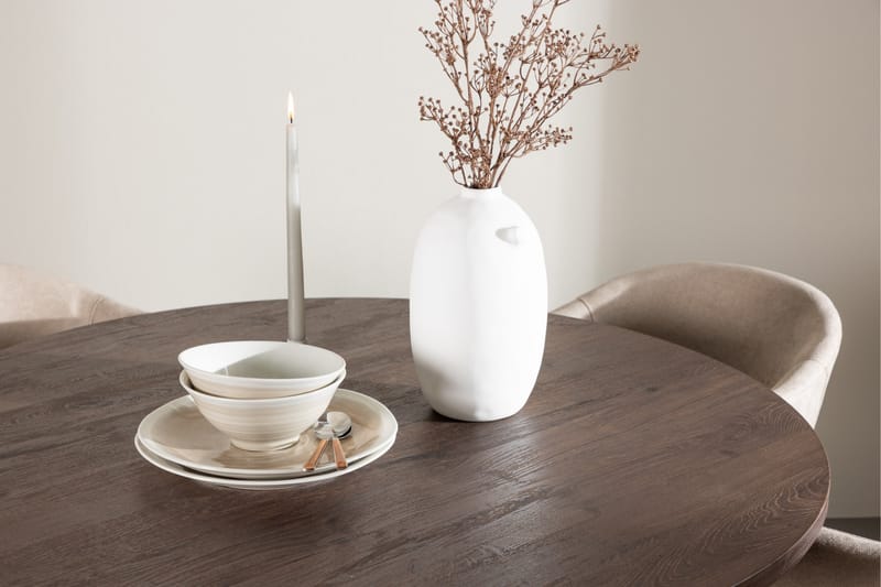 Bootcut Spisegruppe 110 cm Rund med 4 Evelina stoler - Mocca/Beige - Møbler - Bord - Spisegrupper