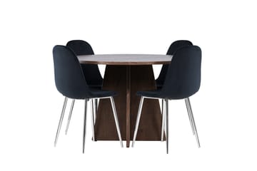 Bootcut Spisegruppe 110 cm Rund med 4 Polar stoler