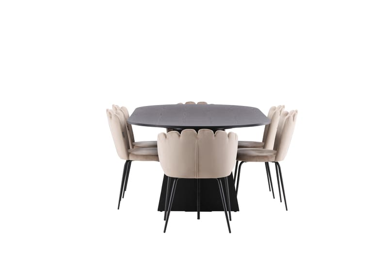 Bootcut Spisegruppe 230 cm Oval med 4 Limhamn Stoler - Beige - Møbler - Bord - Spisegrupper