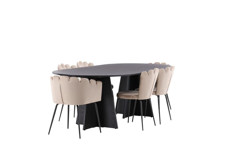 Bootcut Spisegruppe 230 cm Oval med 4 Limhamn Stoler - Beige - Møbler - Bord - Spisegrupper