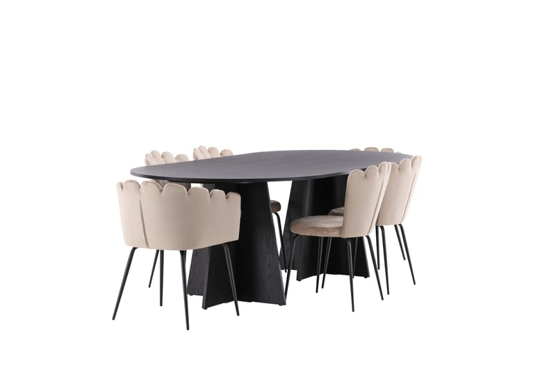 Bootcut Spisegruppe 230 cm Oval med 4 Limhamn Stoler - Beige - Møbler - Bord - Spisegrupper
