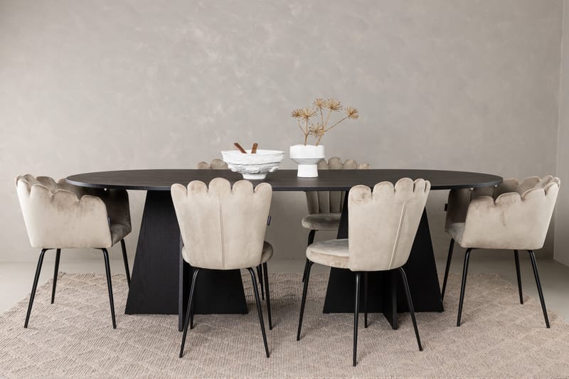Bootcut Spisegruppe 230 cm Oval med 4 Limhamn Stoler - Beige - Møbler - Bord - Spisegrupper