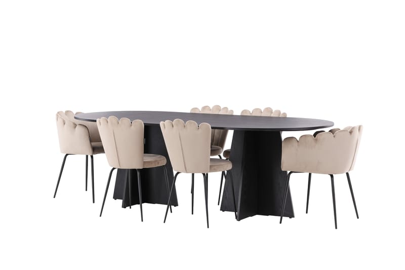 Bootcut Spisegruppe 230 cm Oval med 4 Limhamn Stoler - Beige - Møbler - Bord - Spisegrupper