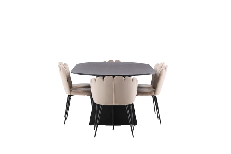 Bootcut Spisegruppe 230 cm Oval med 4 Limhamn Stoler - Beige - Møbler - Bord - Spisegrupper